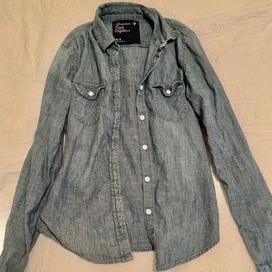 American Eagle Small Jean Button Up